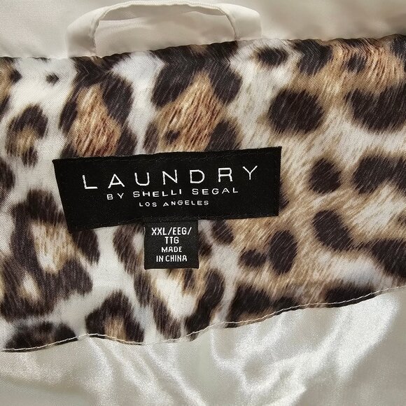 Laundry By Shelli Segal Faux Fur Trim Hood Puffer Down Coat White, XXL - Picture 8 of 12